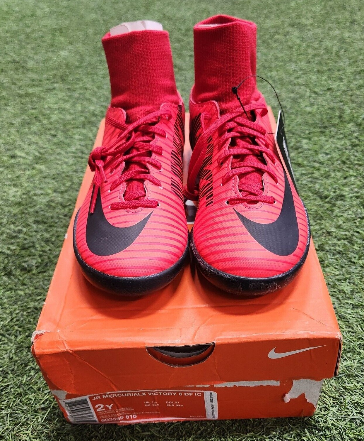Nike Jr. MercurialX Victory 6 DF Indoor Kids Soccer Shoes Red-Black
