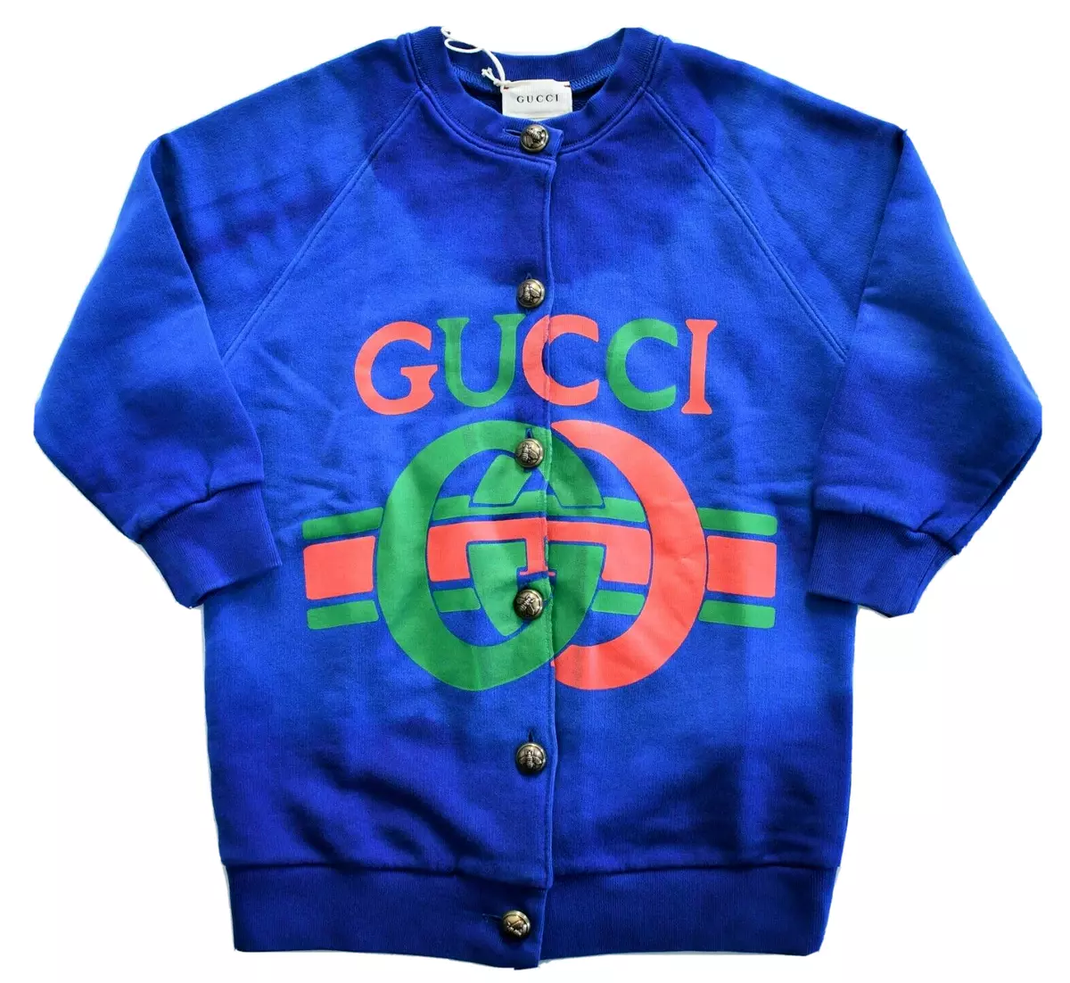 🆕️ Authentic GUCCI KIDS INTERLOCKING GG LOGO Print COTTON CARDIGAN Sweater 4