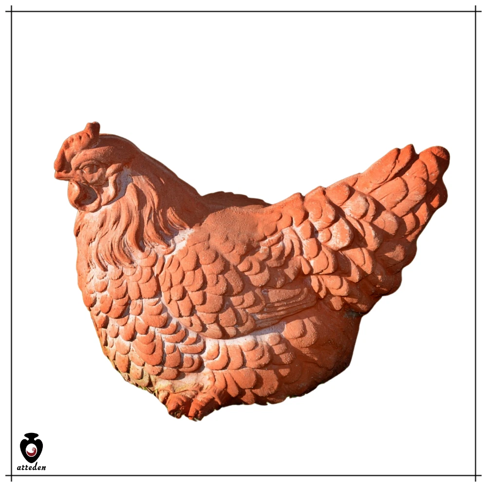 Set Di 3 Statuette Pollo In Resina Per Giardino E Cucina - Decorazioni Da Esterno A Forma Di Gallina