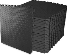 Signature Fitness Puzzle Exercise Mat with EVA Foam Interlocking Tiles for MMA