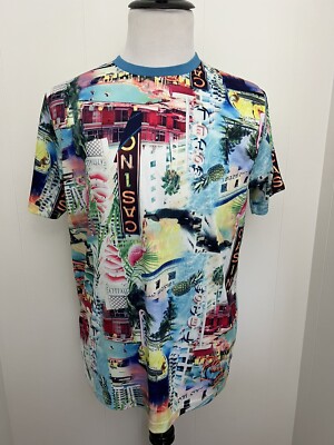 Surf Society by Drill Clothing Mens LARGE Logo Vacation Resort Casino Deco Shirt