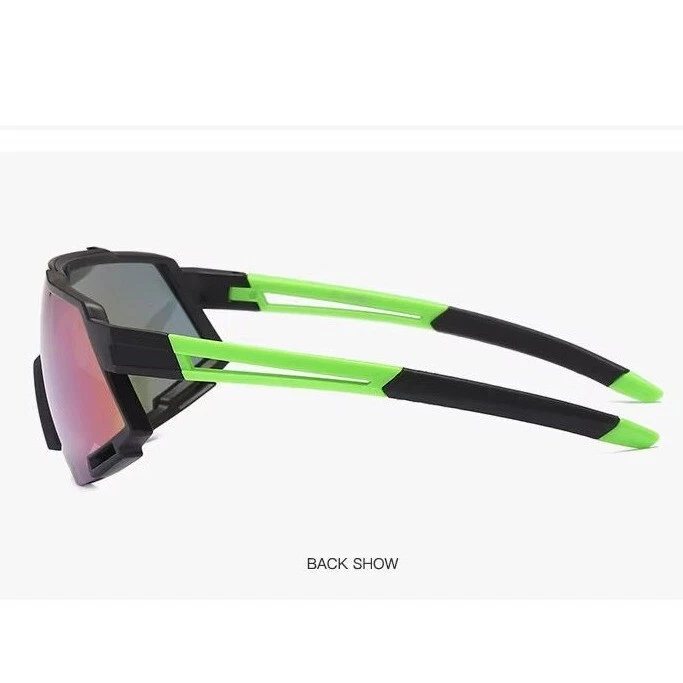 Gafas de sol deportivas para hombre para ciclismo gafas para correr verdes reflectantes lentes espejadas peces Foto 4 de 4