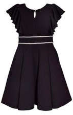 NEW Bonnie Jean Girls Size 10 "BLACK JEWEL" Knit Skater Flutter Sleeve Dress NWT