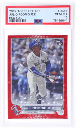 2022 Topps Update Julio Rodriguez Red Foil #US44 /199 PSA 10