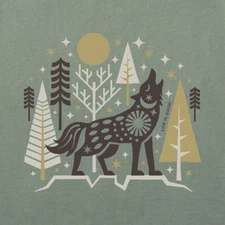 Large NWT Women's Life is Good Winter Wolf Green SS Crusher Tee