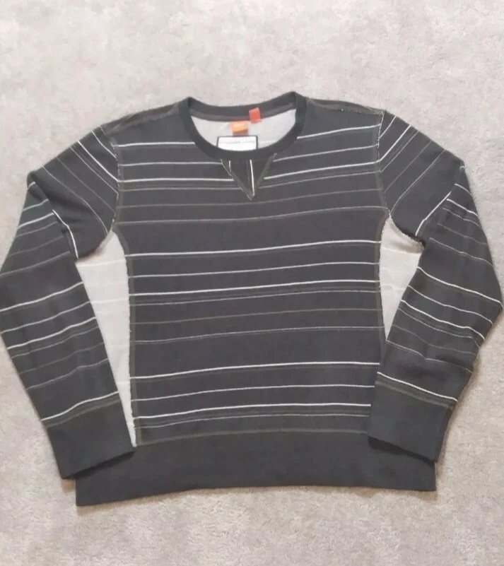 Men's Hugo Boss Orange label Sweatshirt/Jumper/Sweater L Large Brown  Striped | eBay