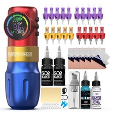 Gun Tattoo Kit Wireless Tattoo Machine   Digital LED Display, 1500mAh Battery...