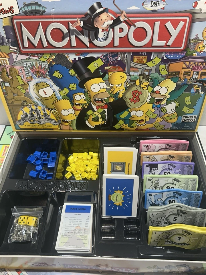 Simpsons Monopoly Board Game, Pewter Tokens, Parker Brothers, 2003, VGC Complete - Image 4 of 4