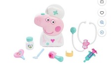 Peppa Pig Checkup Case Set with Carry Handle, 8-Piece Doctor Kit for Kids wit...