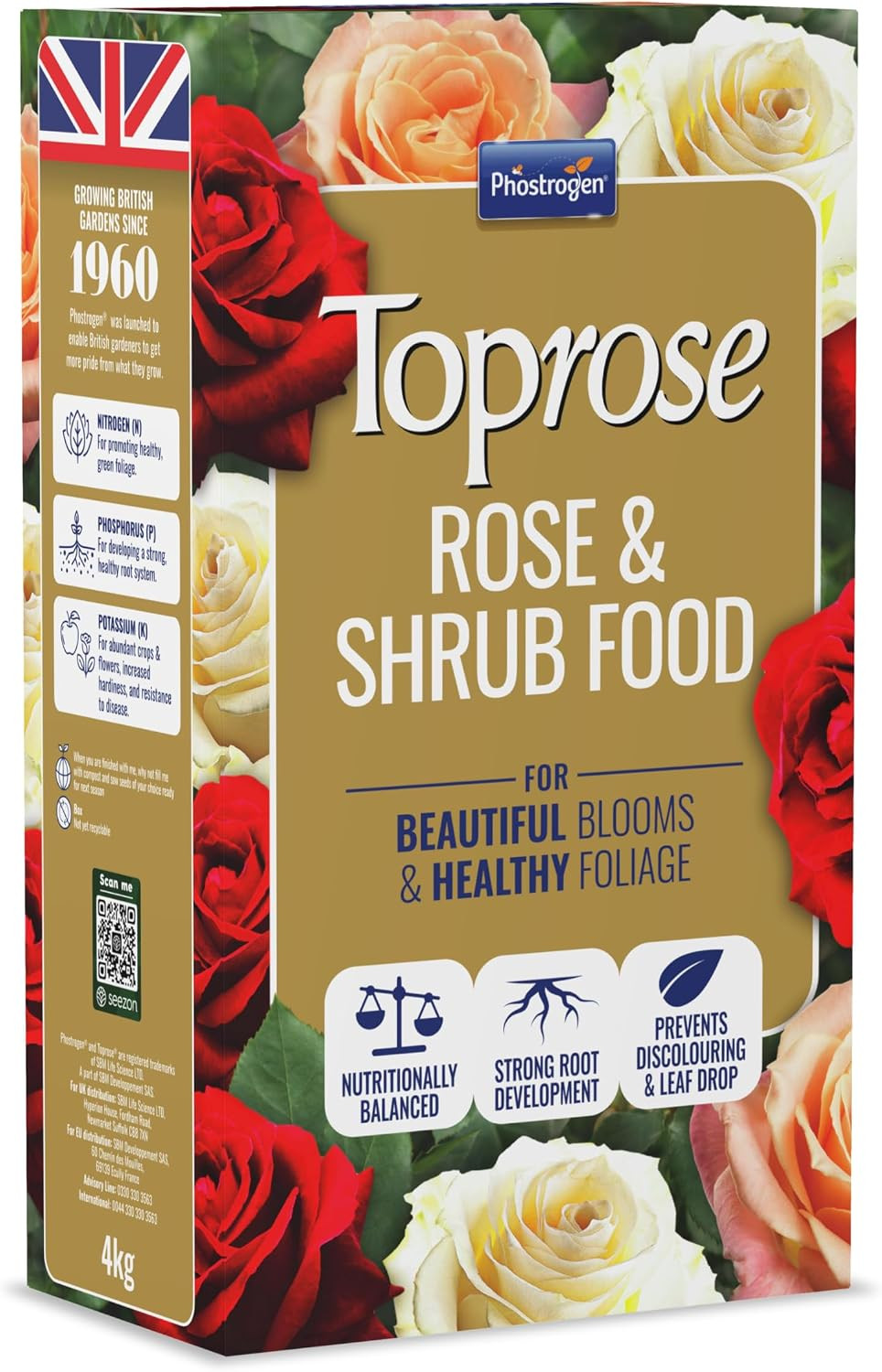 Toprose 5878135 Rose and Shrub Feed, 4Kg - Rose Fertiliser for Healthy Growth an