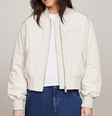 TOMMY HILFIGER Jeans Damen Jacke Bomberjacke TJW Classic Bomber Jacket ecru XL - Bild 1 von 4