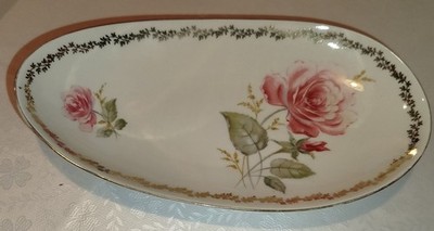 Schwarzenhammer Bavaria Porzellan Schale Rosen & Goldranken - 22cm - Top Zustand