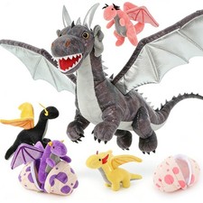 7 Pcs Dragon Plush Toy Set, 22 inch Large Dragon Stuffed Animal with 4 Babies...