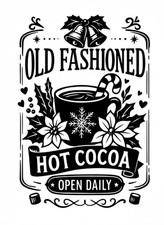 Hot Cocoa Black White Christmas Vinyl Sticker Die Cut Journal Scrapbook Gift