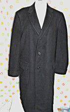 Vintage BASKINS Men s 48 VERY DARK BLUE Cashmere Dress Long Top COAT EUC