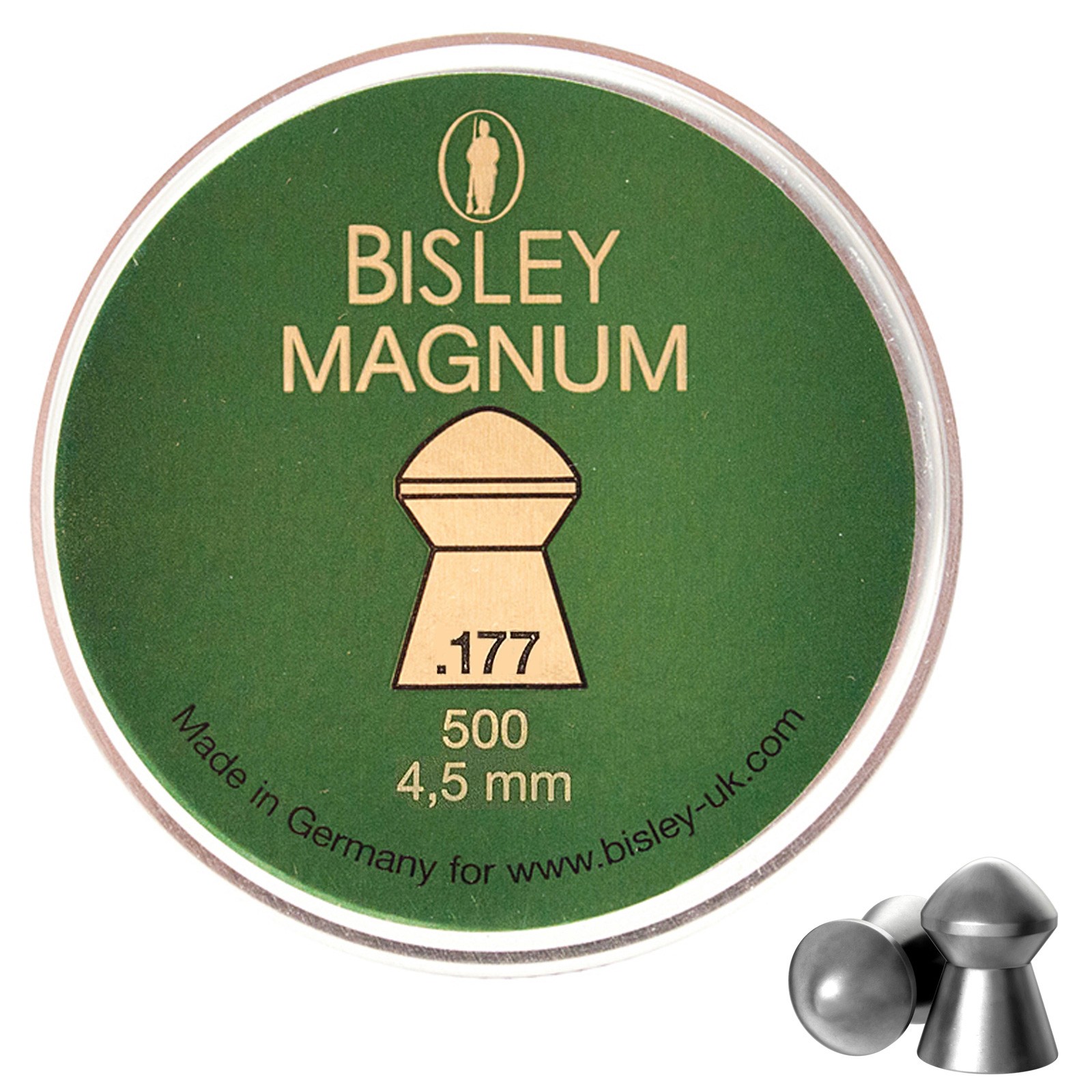 Airgun Pellets Bisley Magnum Heavy .177 4.52mm 10.6gr Air Rifle Gun 500 Tin