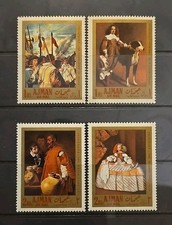 Ajman Mi: 218A-221A Paintings By Spanish Painter Velázquez 1968 F-VF MNH Airmail