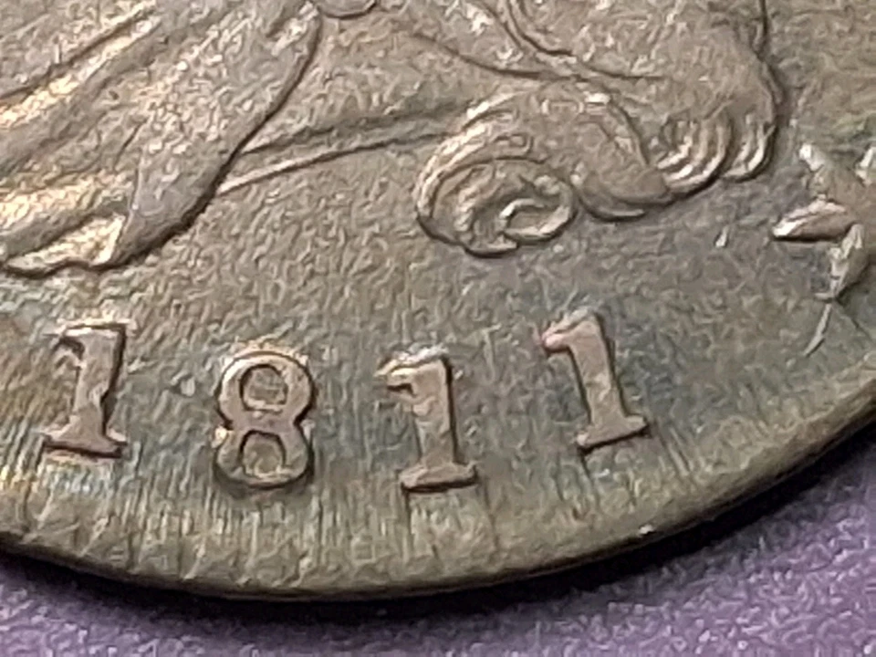 1811 -P CAPPED BUST HALF DOLLAR. AU+ CONDITION . MINT LUSTER. LIGHT SCRATCH... - Image 4 of 4