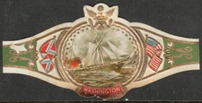 1966 NETHERLANDS  WASHINGTON Cigar Band: CSS ALABAMA under sail 65