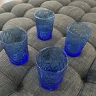 Set of 4 Seneca Driftwood Delphine Royal Blue Double Old Fashioned Glasses