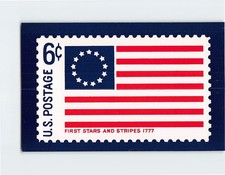 Postcard First Stars and Stripes 1777 Postcard Stamp Print