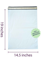 14.5 x 19 White Poly Mailers 2.5 Mil Recycled Self Seal Shipping Bags Envelopes