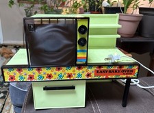 Kenner Easy-Bake Oven Toy Kitchen Set Green Floral Pattern Vintage