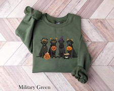Halloween Black Lab Sweatshirt Dog Fall Autumn Pet