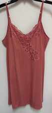 SOMA Stretch Lace Jersey Chemise Nightgown Coral Soft Cool Large
