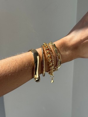 Baublebar 18k Gold CeCe Cuff Bracelet Minimalist Spirals Stacking