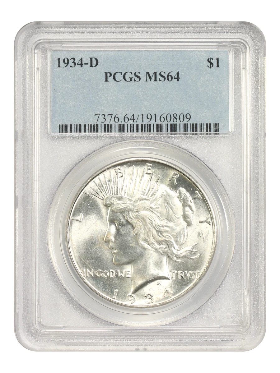MS 64 Graded 1934 Year Peace Dollars (1921-1935) for sale | eBay