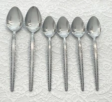 (6) Stanley Roberts Rogers ENSENADA Stainless Place Oval Soup Spoons & Teaspoons