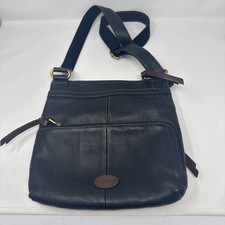 Fossil Leather Morgan Traveler Flap Black Crossbody Messenger Bag Casual Purse