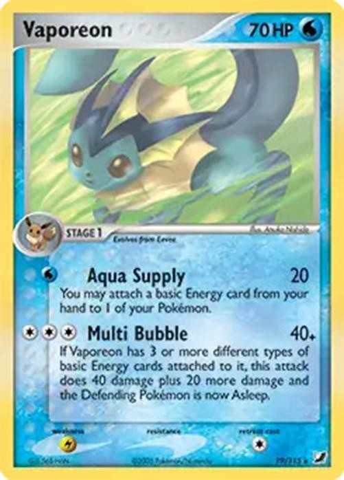 Vaporeon - 19/115 - Pokemon Ex Unseen Forces Holo Card NM