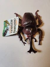 VTG Rubber Japanese Horned Rhinoceros Beetle Bug Insect Toy 6" Dolgen NWT Gift