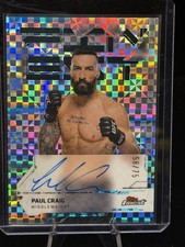 2025 Topps Finest UFC PAUL CRAIG Blue Checkerboard Refractor Autograph AUTO /75
