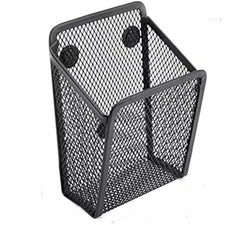 4 Pack Magnetic Mesh Pen Pencil Holder Organizer Basket, Black, Fine Point, Magn