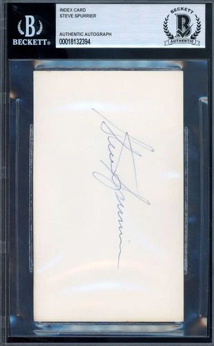 Steve Spurrier Beckett BAS Signed 3x5 Index Card Florida Gators Autograph