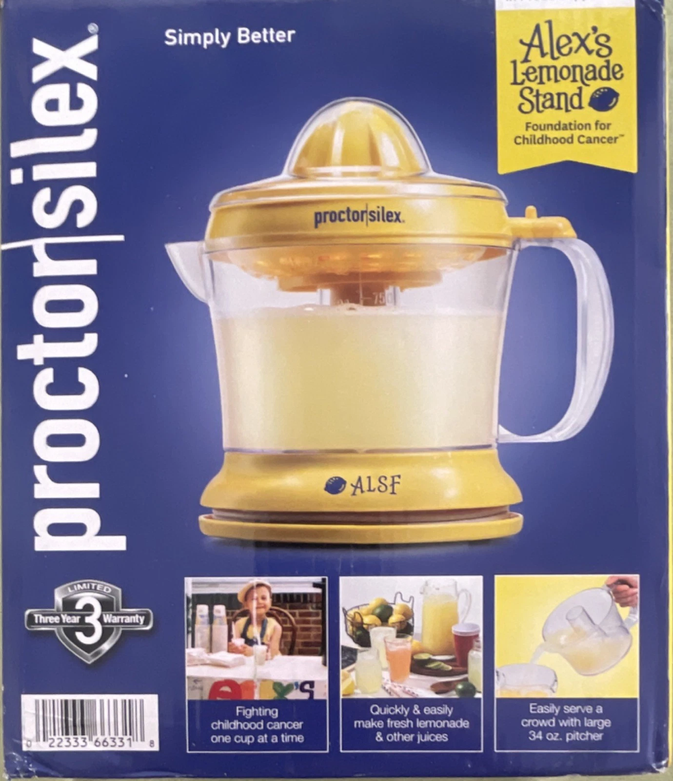 Proctor Silex 66331 Electric Citrus Juicer 34 oz Yellow w/ Pitcher, Recipe
Opens in a new window or