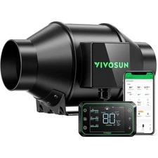 AeroZesh G6 6 in. 388 CFM Inline Duct Fan with GrowHub E42A Temperature Humidity