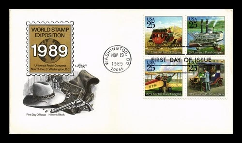 CLASSIC MAIL TRANSPORTATION FIRST DAY ISSUE SETENANT ARTMASTER US COVER