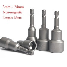 1/4" Hex Nut Driver Non-magnetic 3mm-24mm Socket Impact Drill Bits for Power Bit