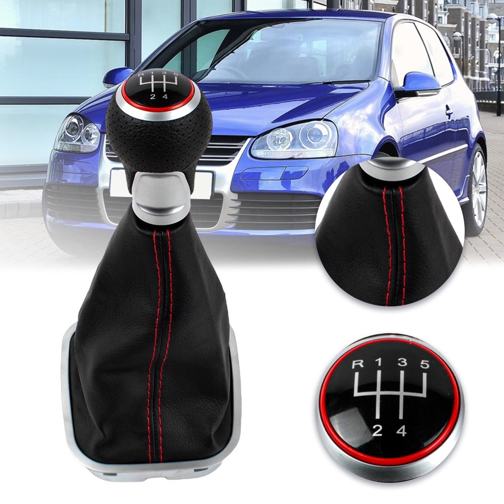 5 Speed Gear Shift Knob With Boot For VW Rabbit Golf 5 MK5 GTI GTD