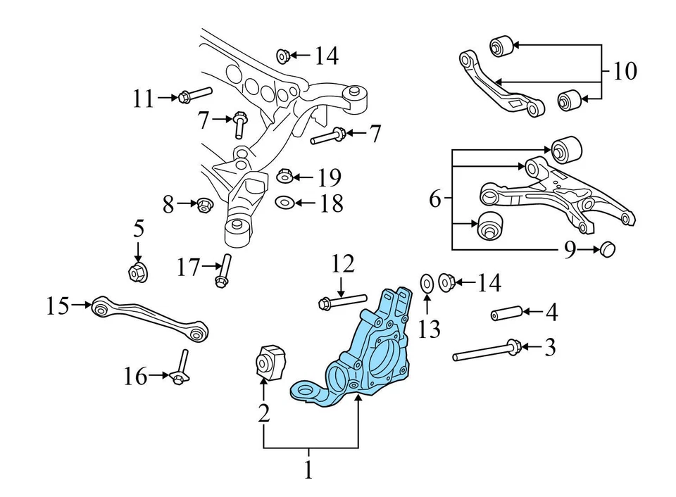 2009-2016 AUDI A4 QUATTRO - REAR Right Spindle Knuckle W/ Wheel Bearing - Image 4 of 4