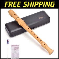 Maple Wood Soprano Recorder for Kids Adults with Hard Case and Cleaning Kit