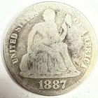 1887 Seated Liberty Dime Exact Coin Imaged #SL282
