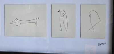 PICASSO IKEA OLUNDA ILLUSTRATION ANIMALS LITHOGRAPH PRINT FRAMED