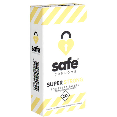 Safe Super Strong starke Kondome 0,09 mm   extra stark 56 mm Vanille 10 Stück