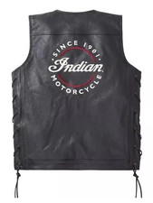 Indian Motorcycle Mens Western Biker Vest, Le...