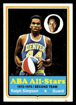 #ad 1973 TOPPS RALPH SIMPSON 190 VG BASKETBALL DENVER ROCKETS $3.00